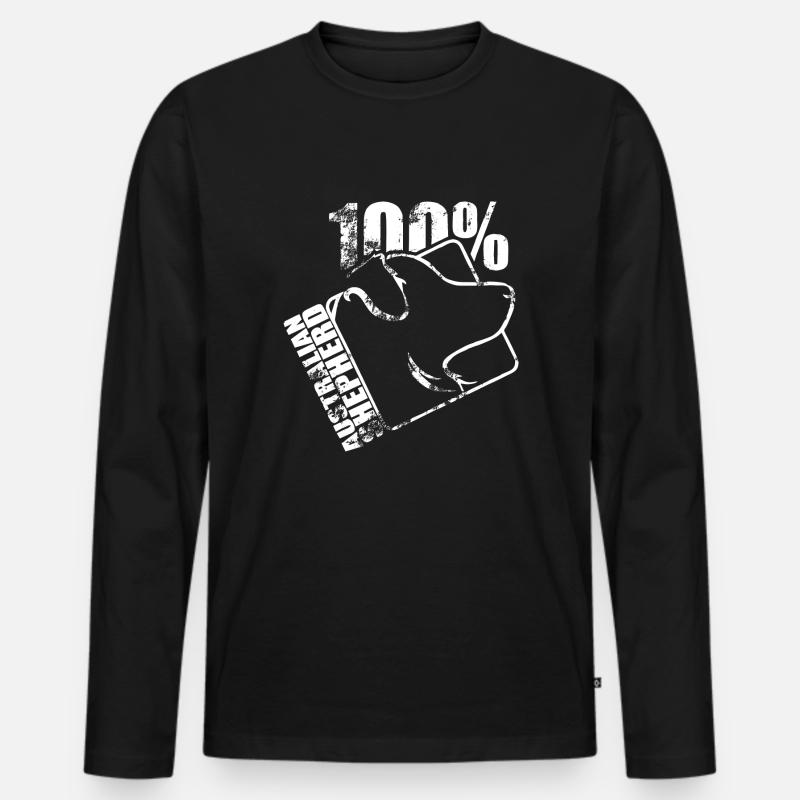 AUSTRALIAN SHEPHERD 100 - Männer Premium Bio Langarmshirt - Schwarz
