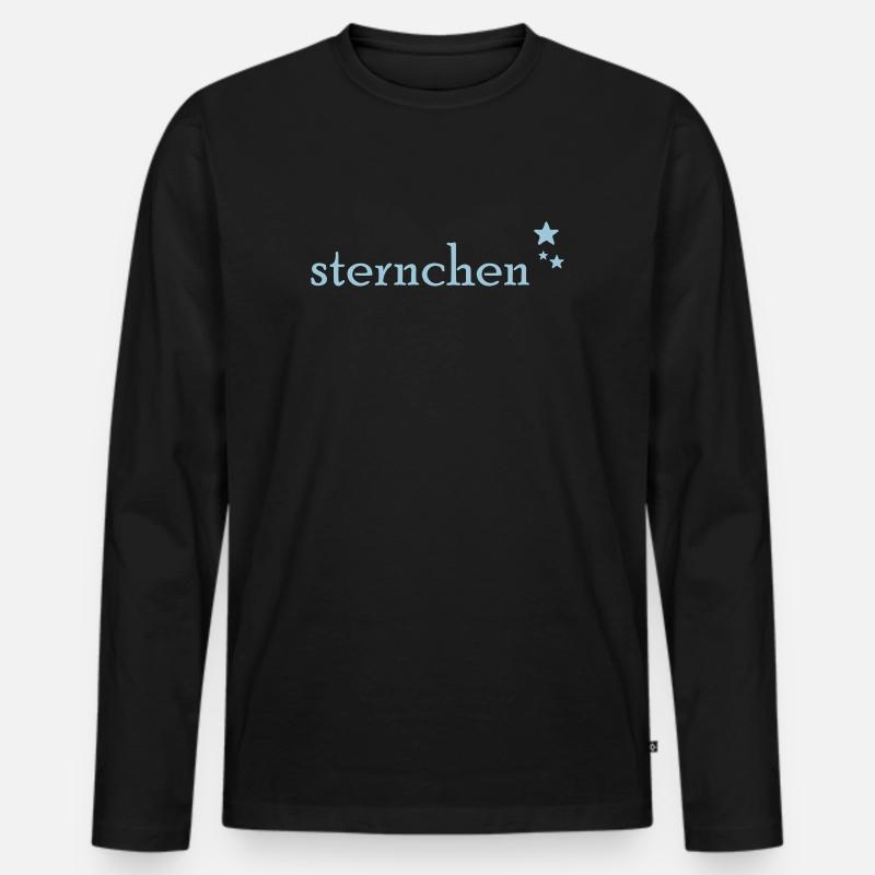 Sternchen - Männer Premium Bio Langarmshirt - Schwarz