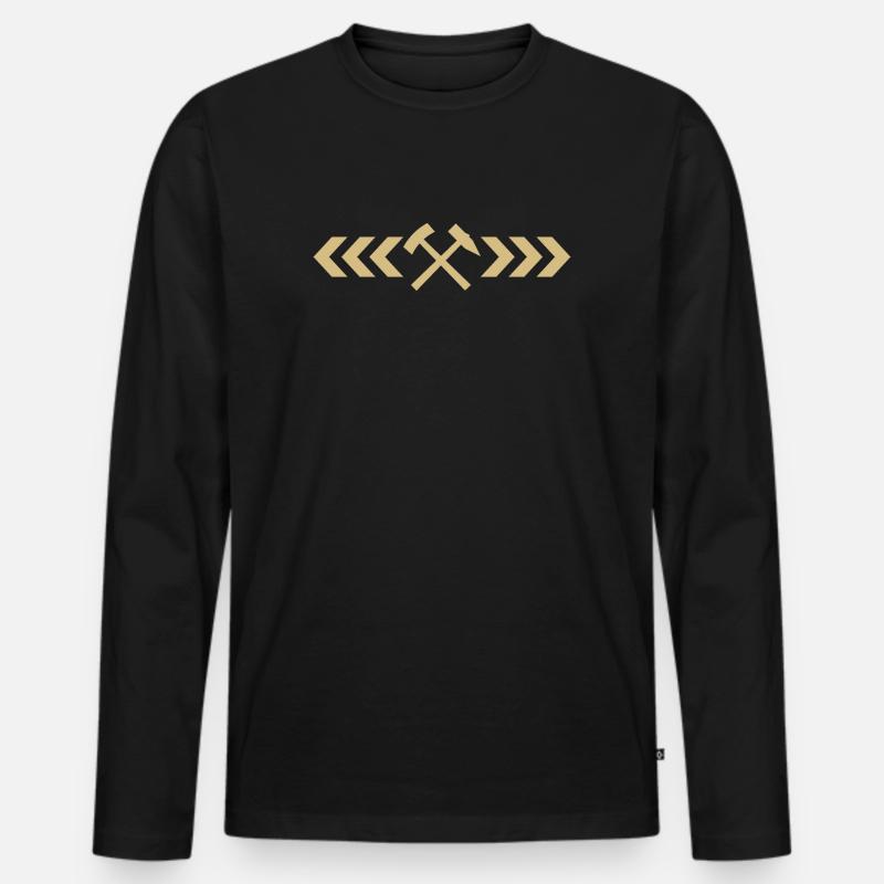 SCHLÄGEL EISEN PFEILE - Männer Premium Bio Langarmshirt - Schwarz