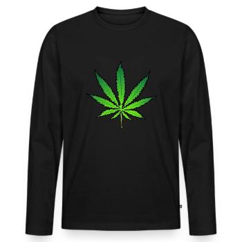 Fumer du haschich de cannabis - T-shirt manches longues Premium bio Homme - noir - Devant - Nico (187cm)