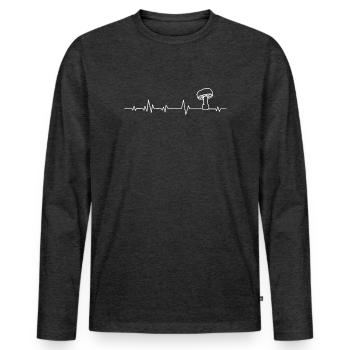 Champignons Champignons cèpe - T-shirt manches longues Premium bio Homme - anthracite chiné - Devant - Nico (187cm)