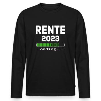 Rente 2023 loading - Männer Premium Bio Langarmshirt - Schwarz - Vorne - Nico (187cm)