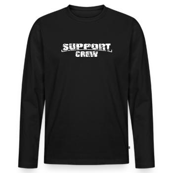 Support Crew in Grunge Style - Men's Premium Organic Long Sleeve Shirt - black - Front - Nico (187cm)