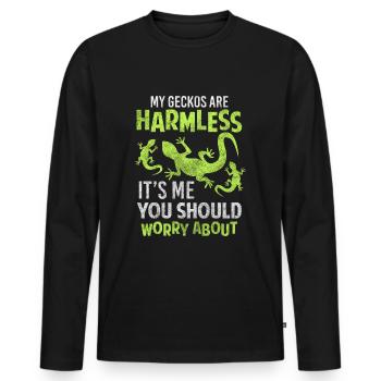 Reptiles, Tropics, Terrariums, Terraristics - Men's Premium Organic Long Sleeve Shirt - black - Front - Nico (187cm)