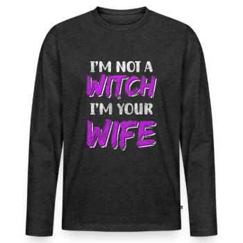 Witchcraft broom - Men's Premium Organic Long Sleeve Shirt - heather anthracite - Front - Nico (187cm)
