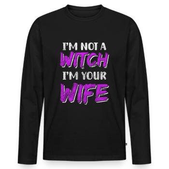Witchcraft broom - Men's Premium Organic Long Sleeve Shirt - black - Front - Nico (187cm)