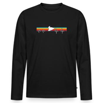 Impulsion de semelle sur rayures rétro - T-shirt manches longues Premium bio Homme - noir - Devant - Nico (187cm)