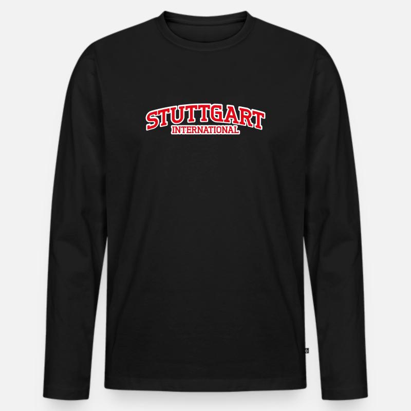 Stuttgart International - Männer Premium Bio Langarmshirt - Schwarz
