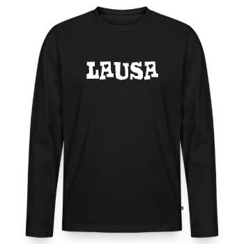 Lausa - Lauser - frech, dialecte autrichien - T-shirt manches longues Premium bio Homme - noir - Devant - Nico (187cm)