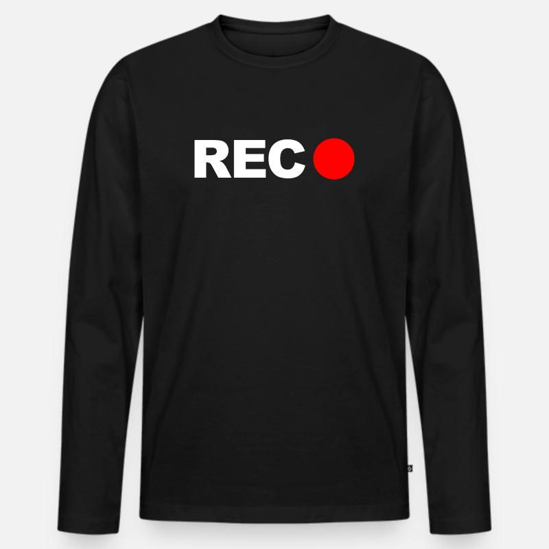 REC - Männer Premium Bio Langarmshirt - Schwarz