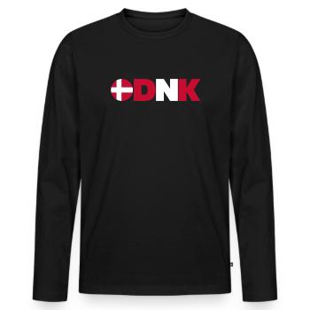 Danemark - T-shirt manches longues Premium bio Homme - noir - Devant - Nico (187cm)