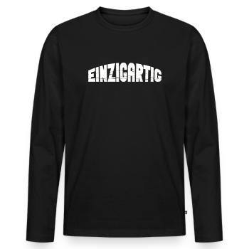 Unique - T-shirt manches longues Premium bio Homme - noir - Devant - Nico (187cm)