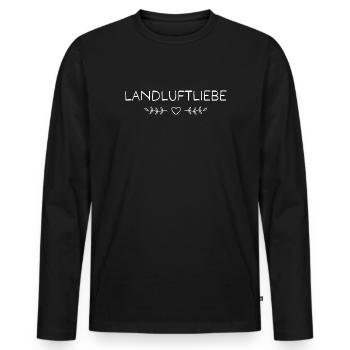 Amour de l’air de campagne - Amour du village - Vie de campagne - T-shirt manches longues Premium bio Homme - noir - Devant - Nico (187cm)