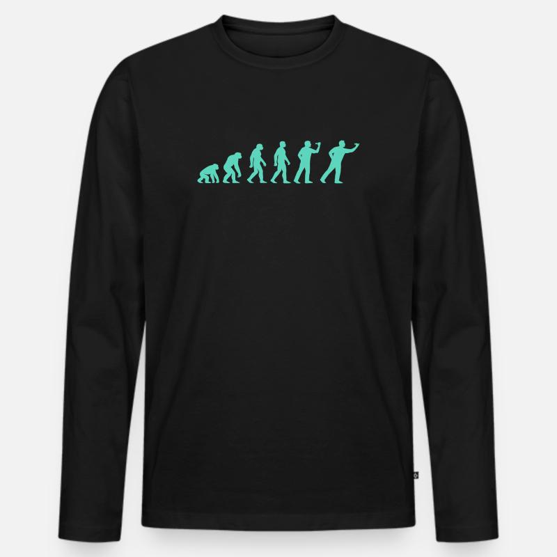 Menschheitsstufen Evolution - Männer Premium Bio Langarmshirt - Schwarz