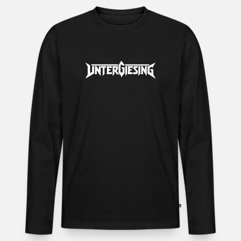untergiesing - Männer Premium Bio Langarmshirt - Schwarz