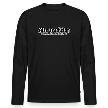 Alte Tradition – Kultur & Geschichte - Männer Premium Bio Langarmshirt - Schwarz - Vorne - Nico (187cm)