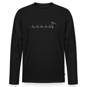 Herzschlag-Golf - Männer Premium Bio Langarmshirt - Schwarz - Vorne - Nico (187cm)