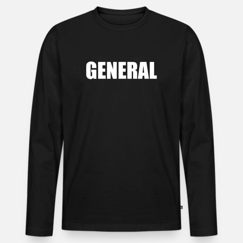LOGO GENERAL - Männer Premium Bio Langarmshirt - Schwarz