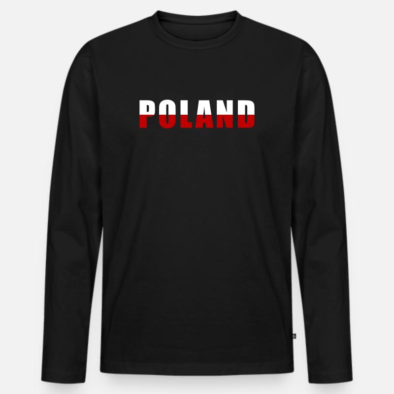 Poland Polen - Männer Premium Bio Langarmshirt - Schwarz