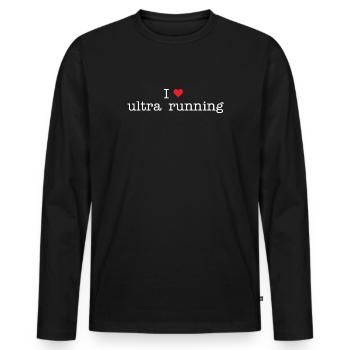J’adore Ultra Running - T-shirt manches longues Premium bio Homme - noir - Devant - Nico (187cm)