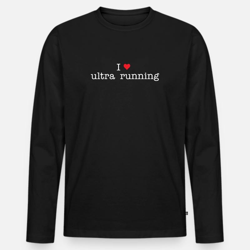 Ich liebe Ultra Running - Männer Premium Bio Langarmshirt - Schwarz