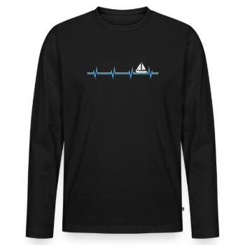 Voilier Catamaran Propriétaire Skipper - T-shirt manches longues Premium bio Homme - noir - Devant - Nico (187cm)