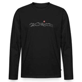 Minimal Sunset Ridge - Men's Premium Organic Long Sleeve Shirt - black - Front - Nico (187cm)
