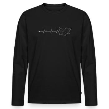Turkey Heartbeat Map - Men's Premium Organic Long Sleeve Shirt - black - Front - Nico (187cm)
