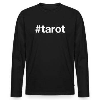 Tarot Hashtag - Männer Premium Bio Langarmshirt - Schwarz - Vorne - Nico (187cm)