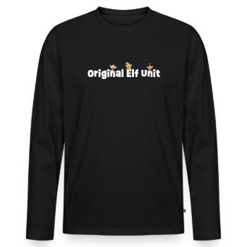 Weihnachtsmann & Co. KG Original Elf Unit - Männer Premium Bio Langarmshirt - Schwarz - Vorne - Nico (187cm)