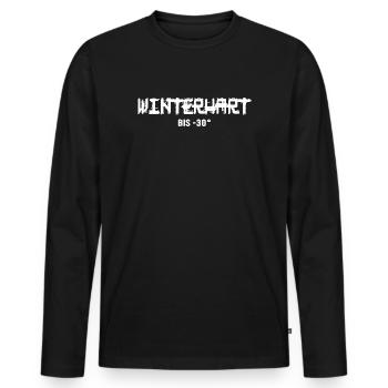 Winterharter Eisbader Winterschwimmen  - Men's Premium Organic Long Sleeve Shirt - black - Front - Nico (187cm)