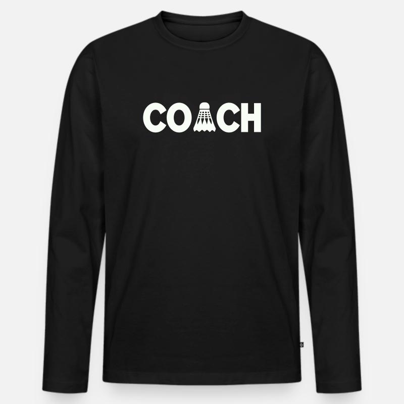 Federball Coach - Männer Premium Bio Langarmshirt - Schwarz