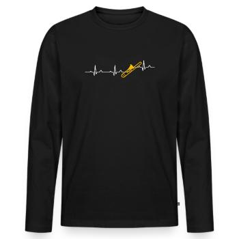 Battement de cœur Tromboniste Tromboniste - T-shirt manches longues Premium bio Homme - noir - Devant - Nico (187cm)