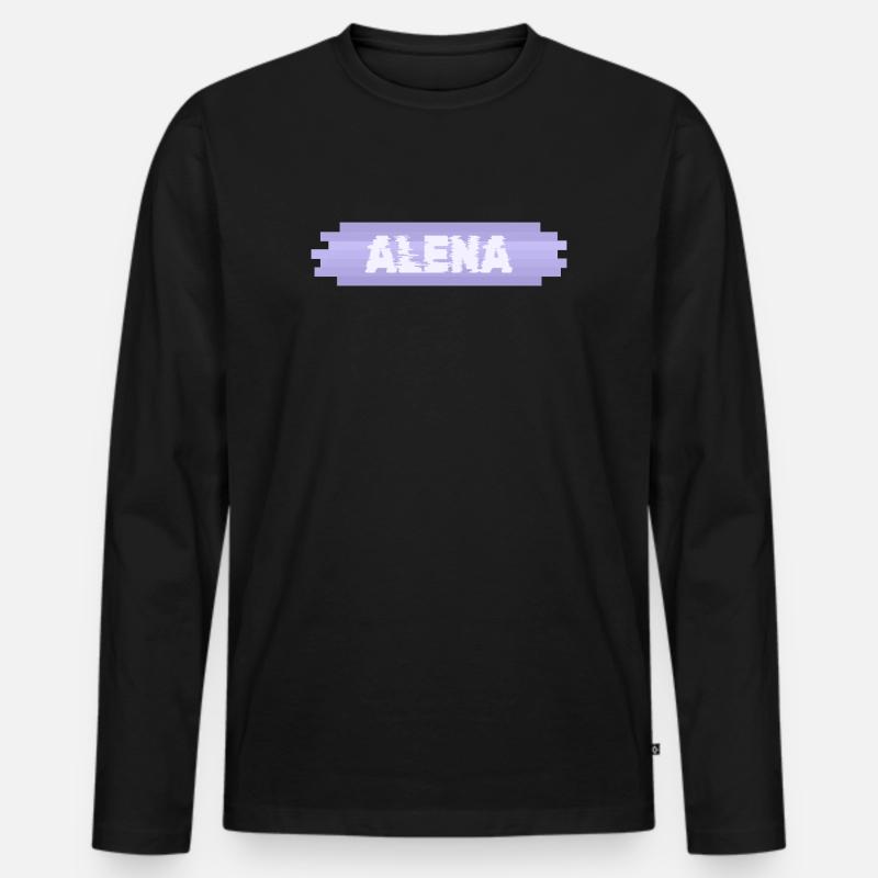 Alena als Mutter - Männer Premium Bio Langarmshirt - Schwarz