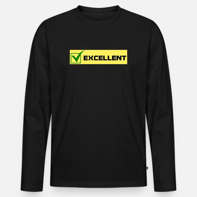 EXCELLENT - Männer Premium Bio Langarmshirt - Schwarz