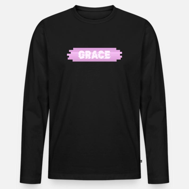 Geschenk für Grace - Männer Premium Bio Langarmshirt - Schwarz