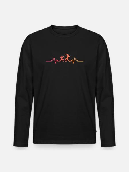 Sunset Heartbeat Fencing - Men's Premium Organic Long Sleeve Shirt - black