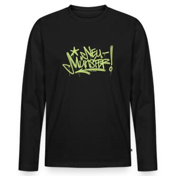Neumünster Graffiti T Shirt - Männer Premium Bio Langarmshirt - Schwarz - Vorne - Nico (187cm)