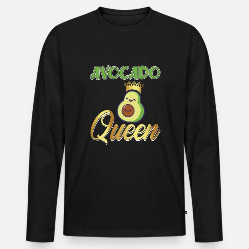 AVOCADO QUEEN - Männer Premium Bio Langarmshirt - Schwarz