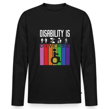 DISABILITY IS DIVERSE - Men's Premium Organic Long Sleeve Shirt - black - Front - Nico (187cm)
