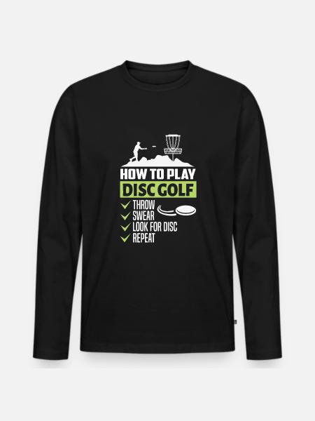 COMMENT JOUER AU DISC GOLF - T-shirt manches longues Premium bio Homme - noir