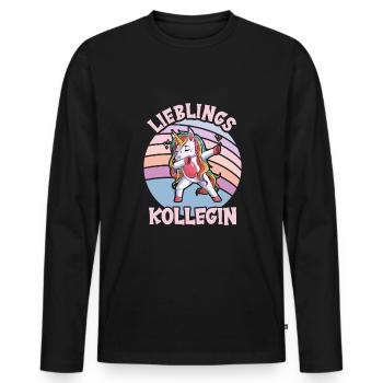 Lieblings Kollegin - Männer Premium Bio Langarmshirt - Schwarz - Vorne - Nico (187cm)