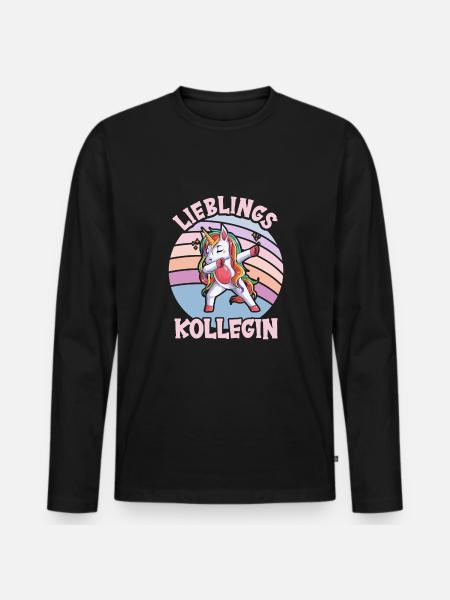 Lieblings Kollegin - Männer Premium Bio Langarmshirt - Schwarz