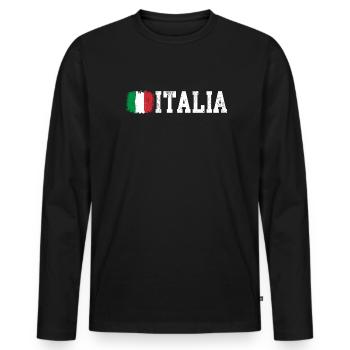 Drapeau de l’Italie - T-shirt manches longues Premium bio Homme - noir - Devant - Nico (187cm)