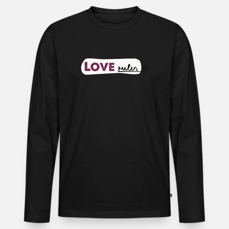 Love rules - Spruch Handlettering - Männer Premium Bio Langarmshirt - Schwarz