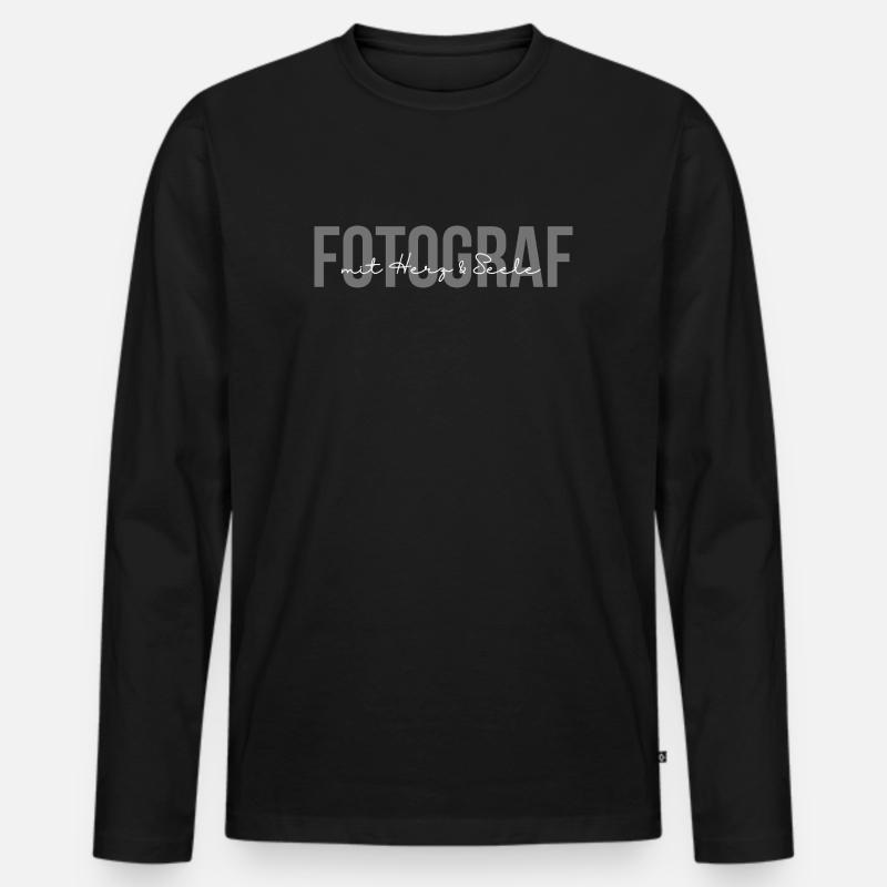 Fotograf mit Herz & Seele - Männer Premium Bio Langarmshirt - Schwarz