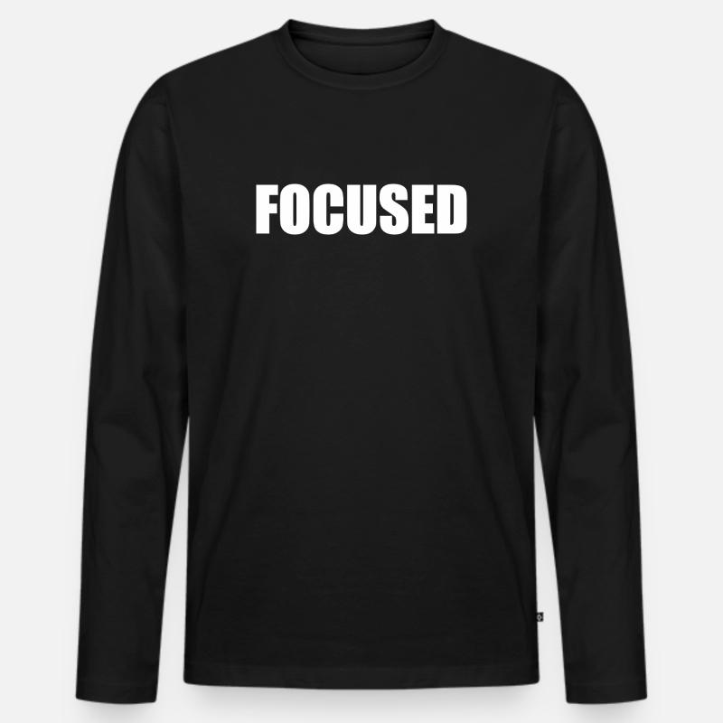 Fokussiert - Männer Premium Bio Langarmshirt - Schwarz