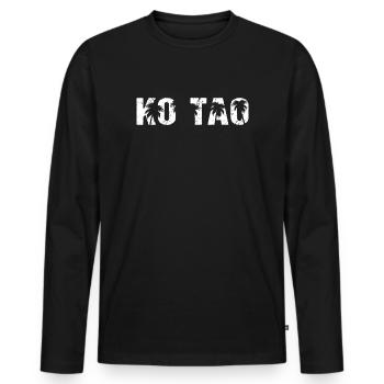 Palmiers de Ko Tao, Thaïlande, - T-shirt manches longues Premium bio Homme - noir - Devant - Nico (187cm)