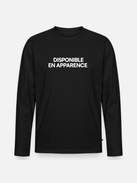 Disponible en apparence - T-shirt manches longues Premium bio Homme - noir
