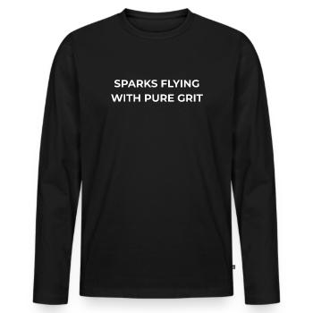 Welder Pure Grit - Men's Premium Organic Long Sleeve Shirt - black - Front - Nico (187cm)